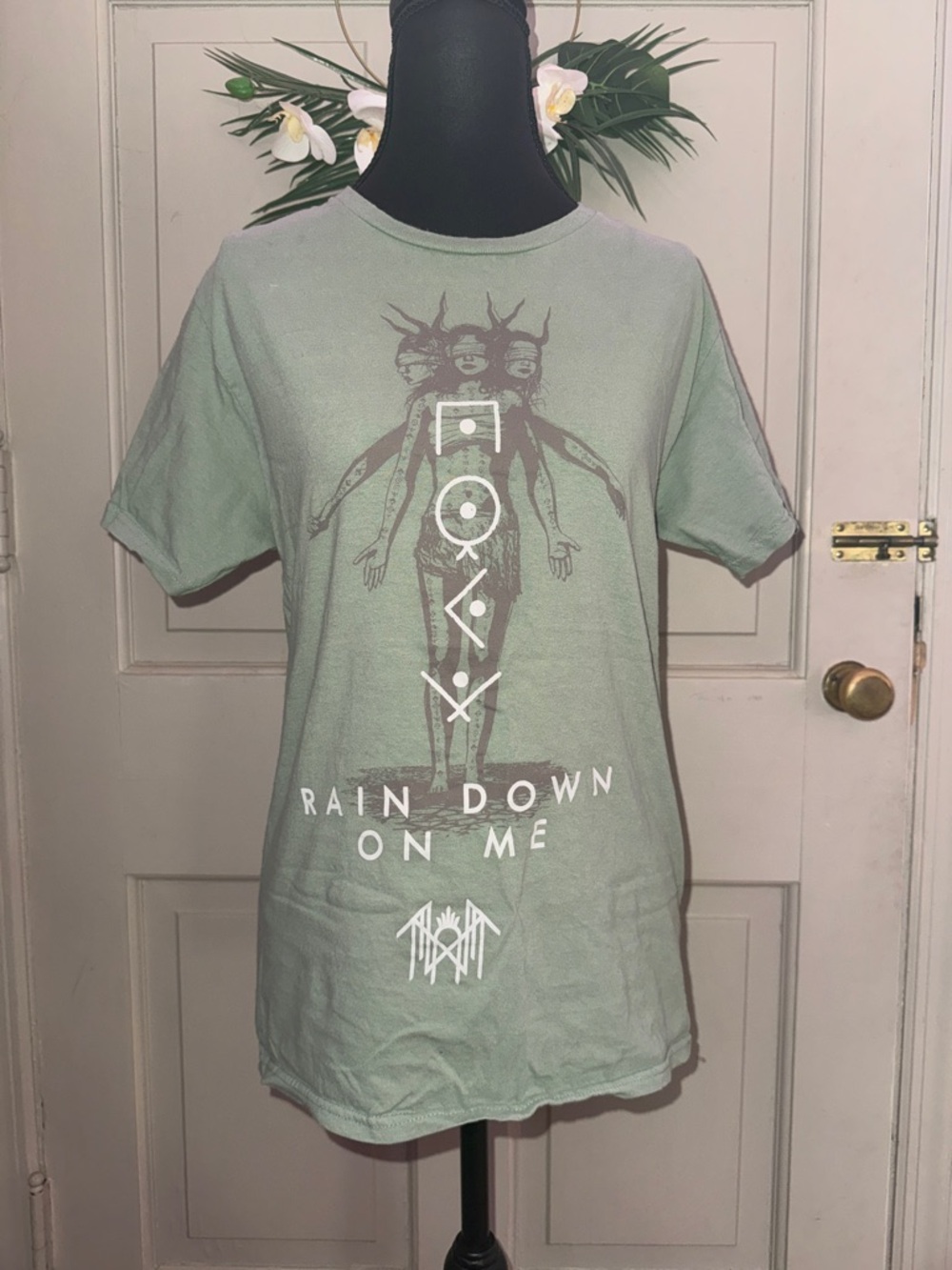 Sleep Token “Rain Down On Me” Graphic Tee Sage Green Band Shirt Small